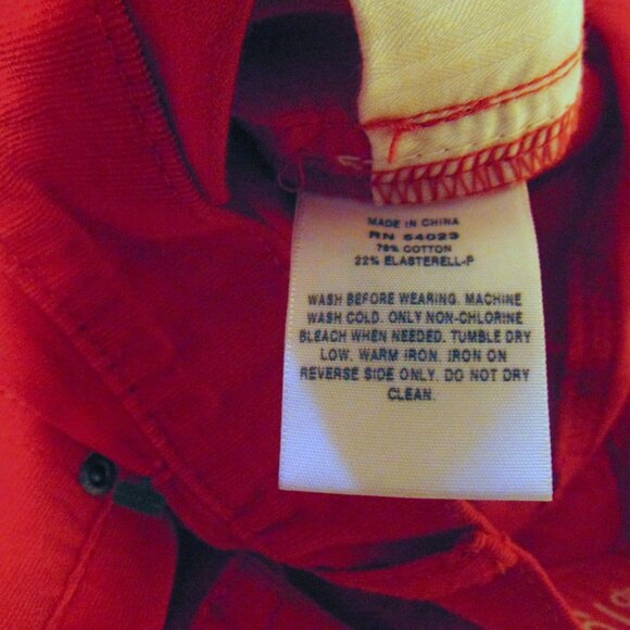 Whimsigoth Red Corduroy Legging Jeans 25/0R Gap 1969 Vintage Skinny Grunge Y2K - Picture 4 of 8